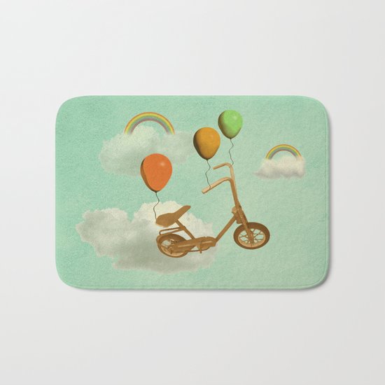 in my world, we bike from cloud to cloud ! Bath Mat