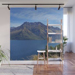 New Zealand Photography - Huge Mountain By Lake Wakatipu Wall Mural