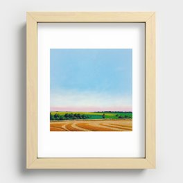 Peaceful Wheat Harvest Evening Recessed Framed Print