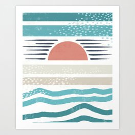 Patterned Abstract Sunrise  Art Print