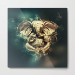 Ganesha Metal Print | Budhism, Elephant, Golds, Artwork, Blue, Yogi, Gold, Art, Hindu, Elephants 