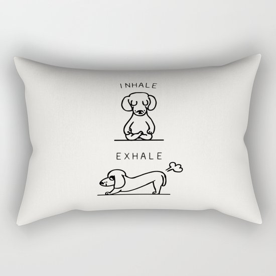 Inhale Exhale Dachshund Rectangular Pillow