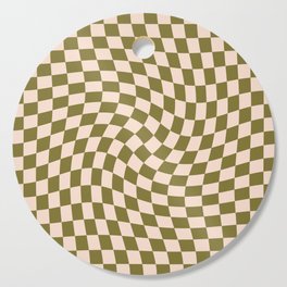 Check VI - Green Twist — Checkerboard Print Cutting Board