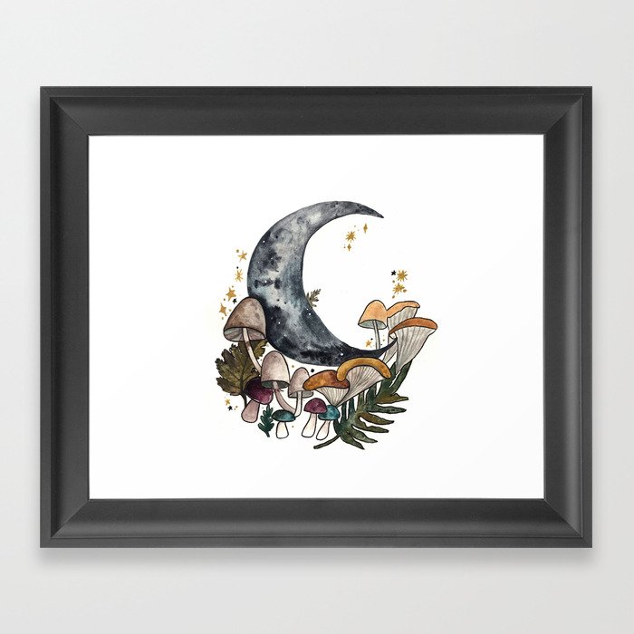 Mushroom Moon Framed Art Print