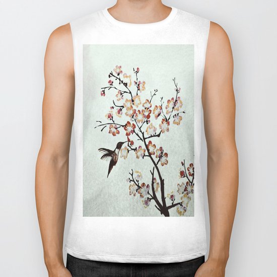 Delicate humming-bird Biker Tank
