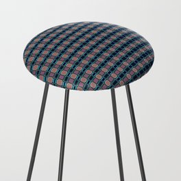 Modern Pink And Blue Checked Pattern Counter Stool