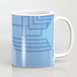 Serene Blue Tech Squares Modern Minimilism  Coffee Mug
