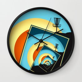 Spinning Disc Golf Baskets 1 Wall Clock