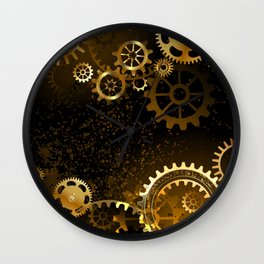 Steampunk background with gears Wall Clock