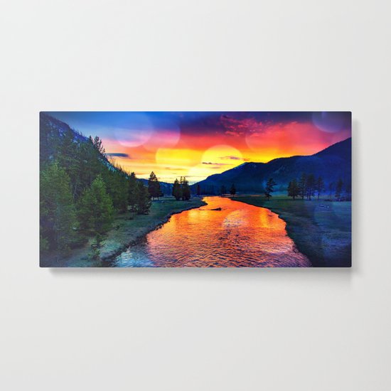 Sunset at Yellowstone Metal Print