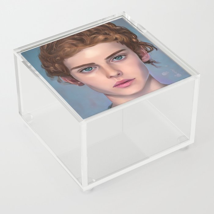 Beautiful Boy Character Orange Hair Blue Eye Acrylic Box
