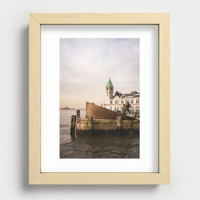 Cloudy Day at the Pier | Travel Photography | New York City Recessed Framed Print