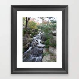 stream in a japanese garden Framed Art Print