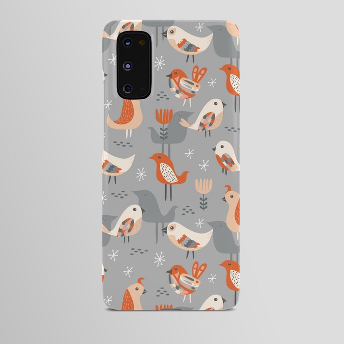 Winter Birds - Gray Android Case