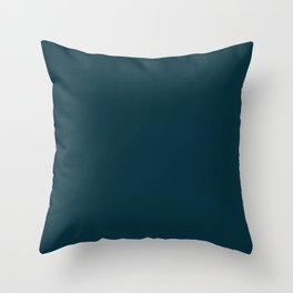 Dark Teal x Solid Color Throw Pillow