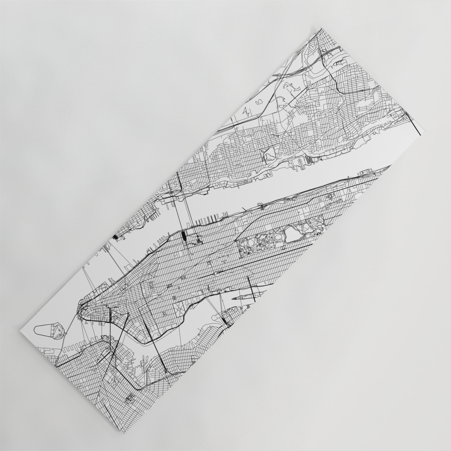 New York City White Map Yoga Mat by 