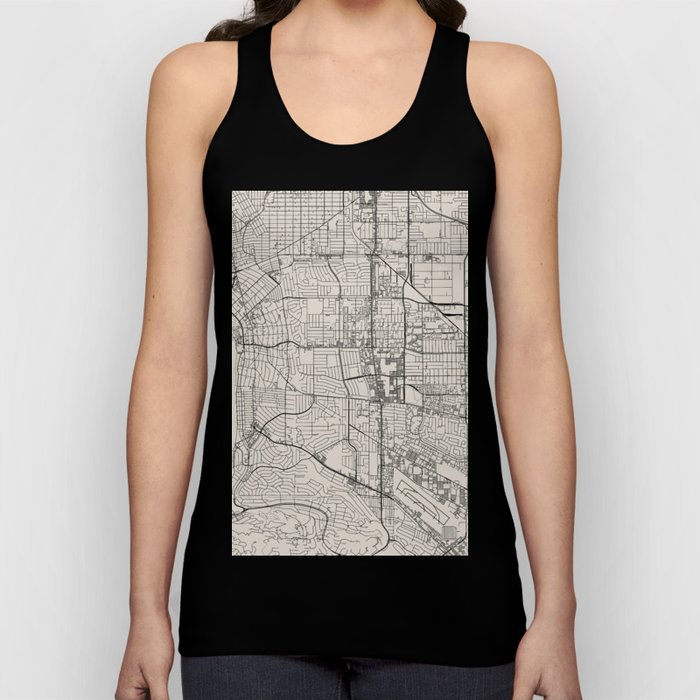 Torrance USA - City Map - Black and White Tank Top