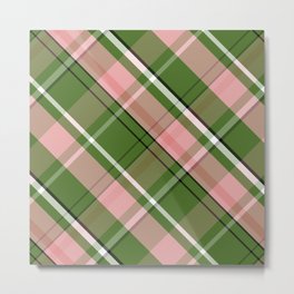Pink and Green Preppy Plaid Metal Print | Plaid, Pattern, American, African, Alpha, Pinkandgreenplaid, Sorority, Hbcu, Green, Kappa 