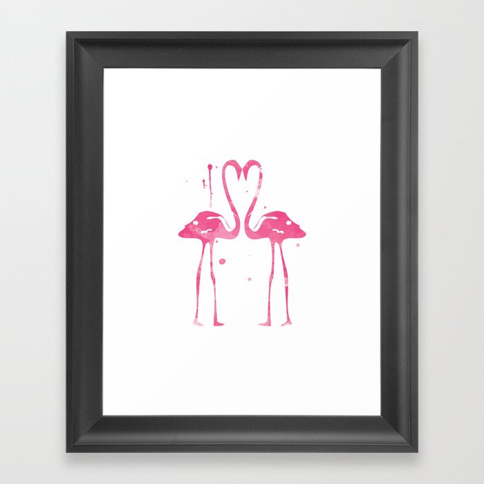 Croquet Flamingos Framed Art Print