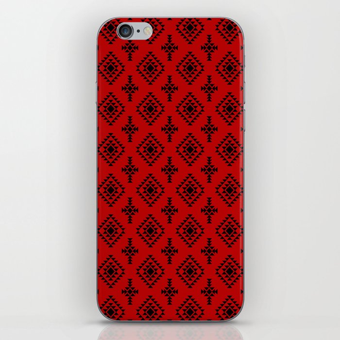 Red and Black Native American Tribal Pattern iPhone Skin