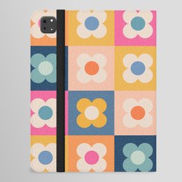 Floral checkerboard iPad Folio Case