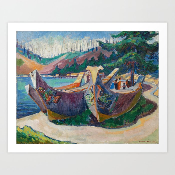 War Canoes by Emily Carr Art Print