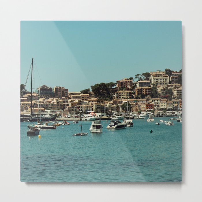 Spain Photography - Boats Floating Off The Spanish Shore Metal Print