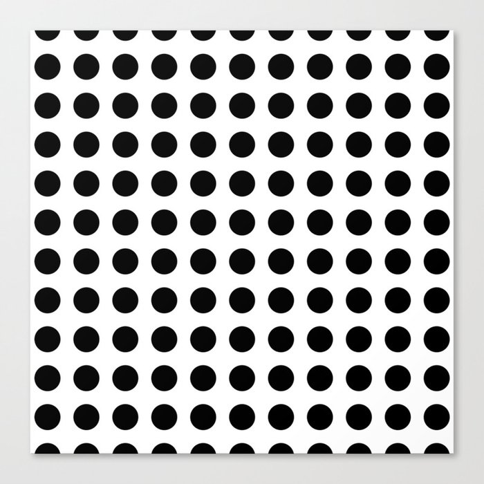 Simply Polka Dots in Midnight Black Canvas Print