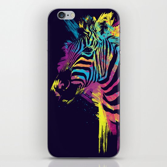 Zebra Splatters Colorful Animals iPhone & iPod Skin
