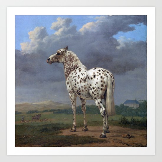 The horse blanc noir Art Print