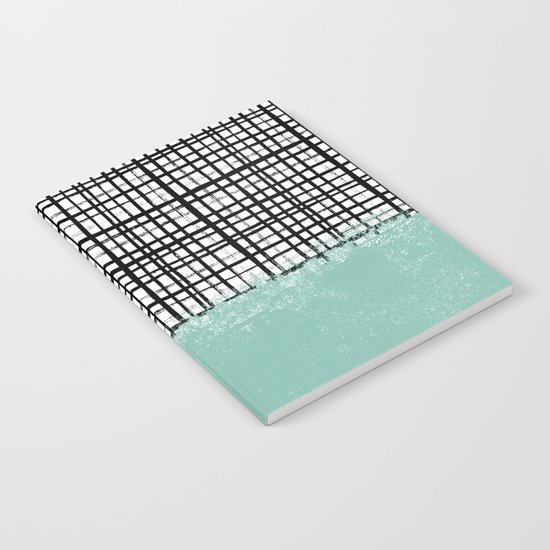Mila - Grid and mint - paint, art, artist cell phone case, grid phone case Notebook