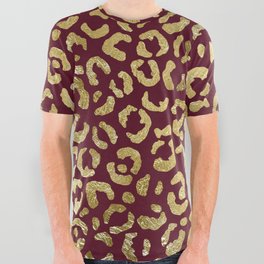 Foil Glam Leopard Print 04 All Over Graphic Tee