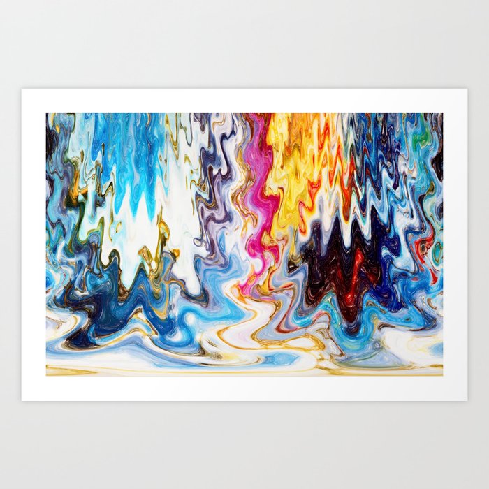Colorful Fluid Acrylic Paint Pour Art Print
