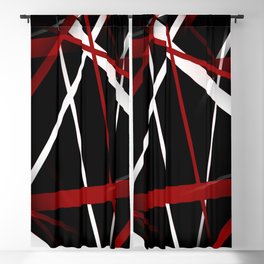 Seamless Red and White Stripes on A Black Background Blackout Curtain