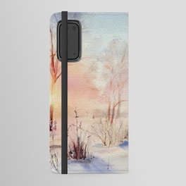 Ethereal Snowy Christmas Morning Sunrise  Android Wallet Case