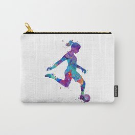 Soccer Girl Player Watercolor Art Gift Sports Art Carry-All Pouch