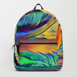 Where is my Worm? Backpack | Digital, Painting, Watercolor, Animal, Blue, Nature, Worm, Ink, Pop Art, Jenlo 