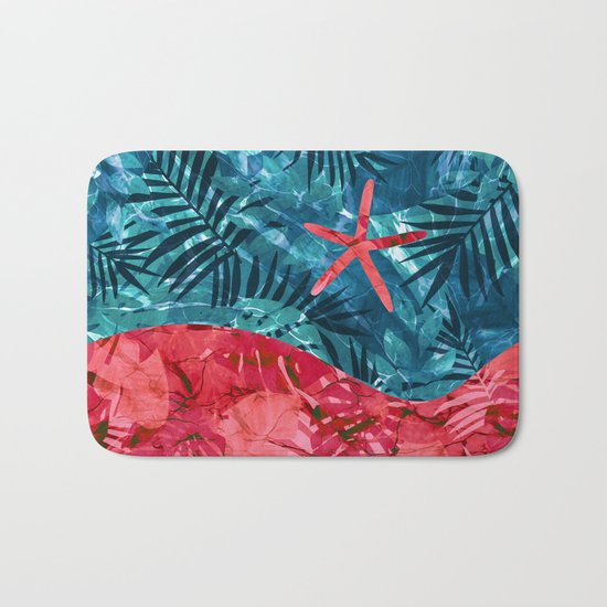Summer Beach Tropical Pattern Bath Mat