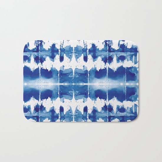 Shibori Tie Dye Indigo Blue Bath Mat