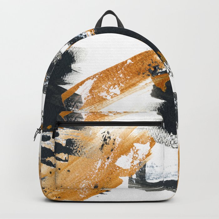 black gold abstract painting Backpack