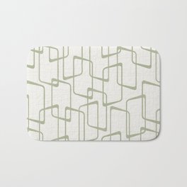 Reverse Beryl Green Mid Century Geometric Pattern Bath Mat | Graphicdesign, Pattern, Blockprint, Retro, Handprinted, Scandinavian, Green, Modern, Vector, Print 