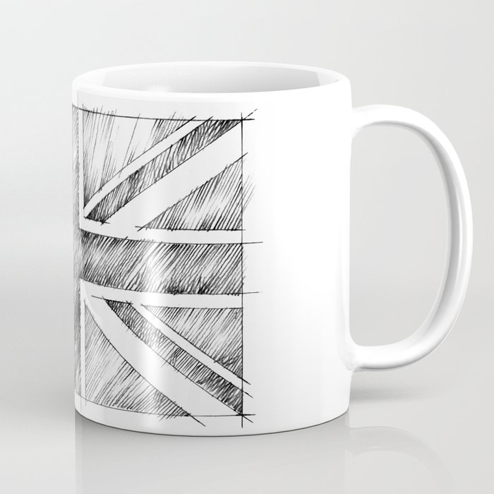 Uk Flag Monochromatic Line Drawing Coffee Mug By Vision Society6 Uk Flag Monochromatic Line Drawing Coffee Mug