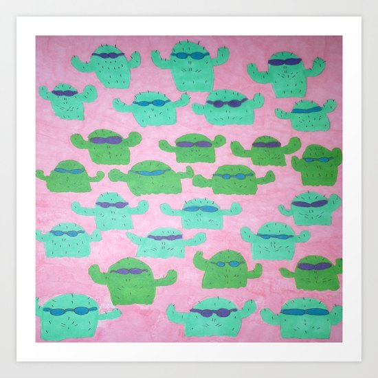 Cool Cactus Pattern Art Print