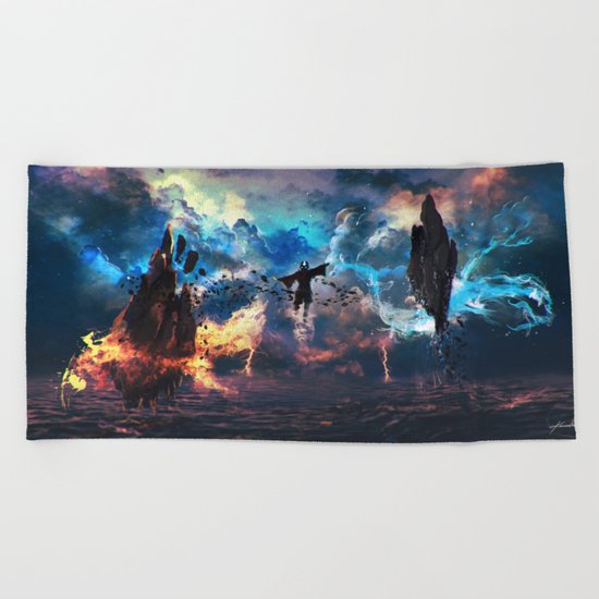 Avatar: The Last Airbender - Aang @ Avatar State - Fan Art Beach Towel