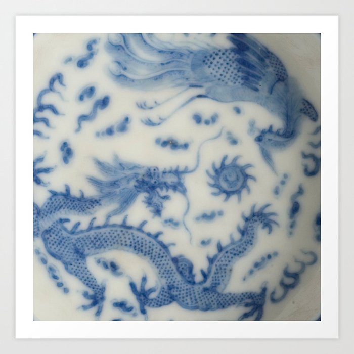 Damask Vintage Monaco Blue White Girly Ginger Jar Floral Antique