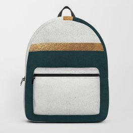 Deep Green, Gold and White Color Block Backpack | Graphicdesign, Wall, Digital, Minimal, Block, Fall, White, Decor, Color, Art 