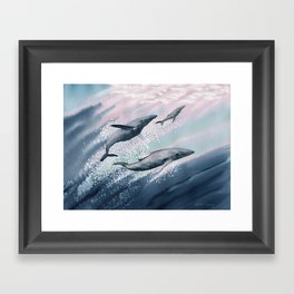 Whale Watercolor 2 Framed Art Print