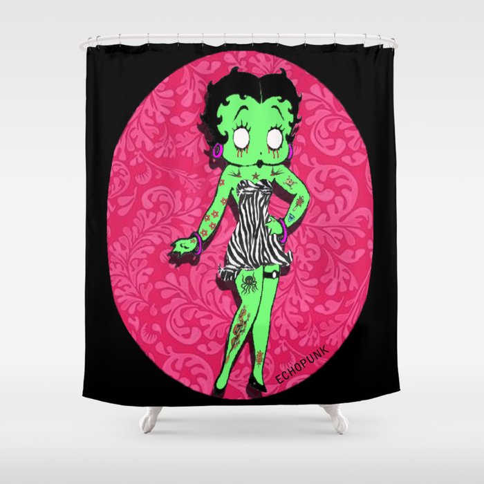 Tattooed Betty Boop Shower Curtain By, Betty Boop Shower Curtain