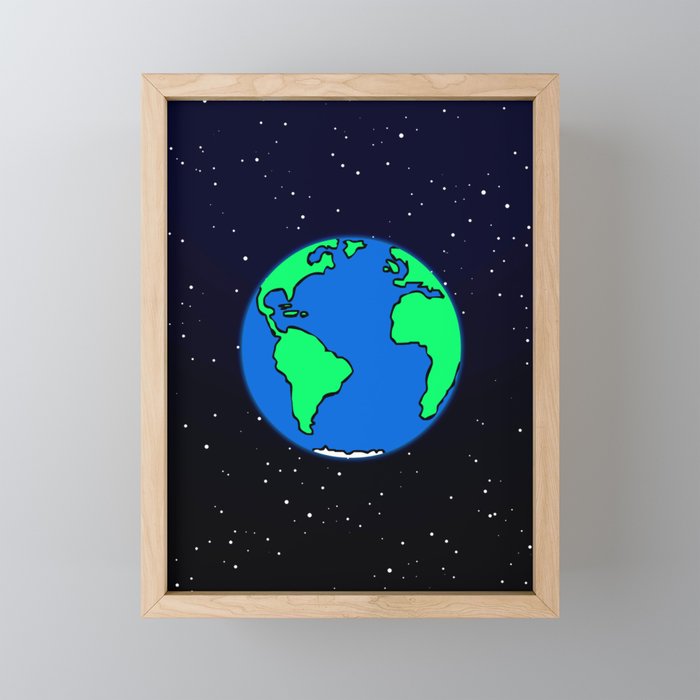 Earth and space Framed Mini Art Print