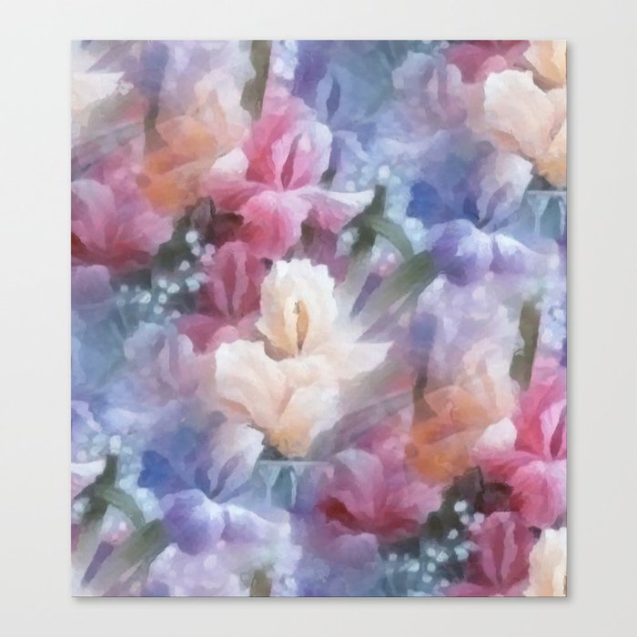 Sweet watercolor irises Canvas Print